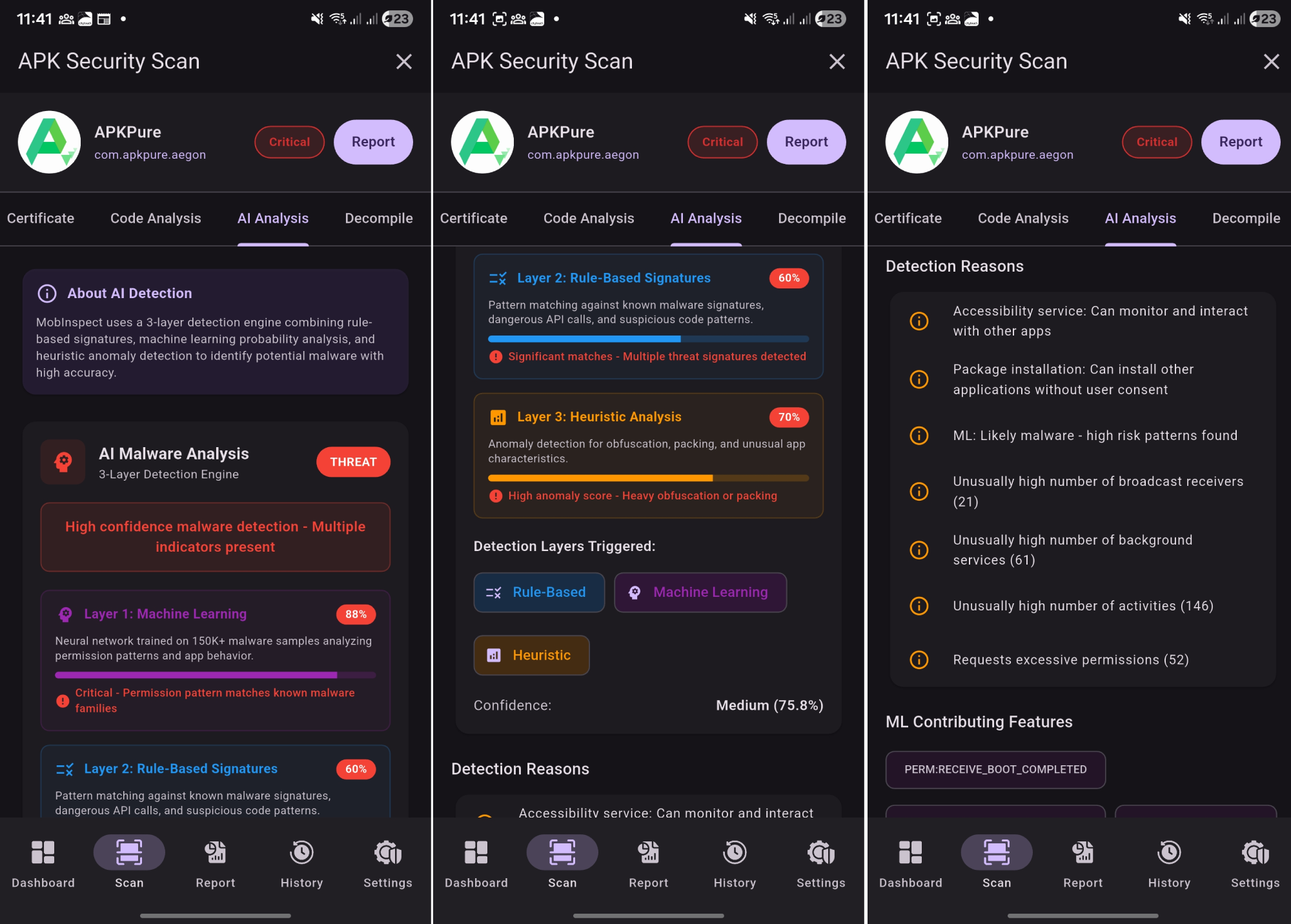 MobInspect Scan Progress Screen